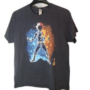 My Hero Academia Todoroki Fire And Ice T-shirt Adult Medium Anime Manga